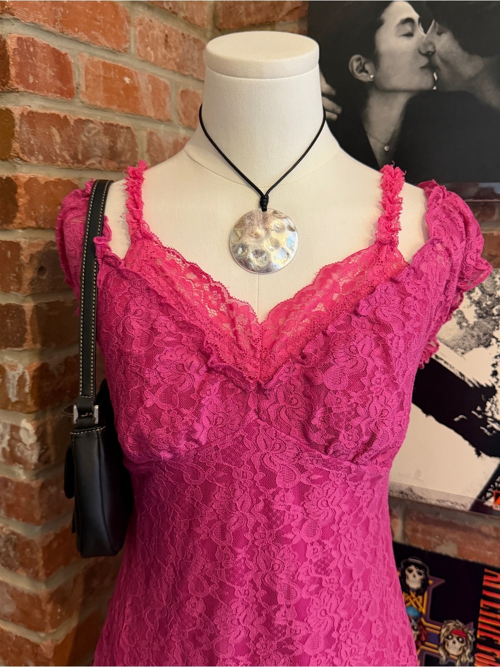 vintage layered pink lace babydoll dress - Picture 3 of 6